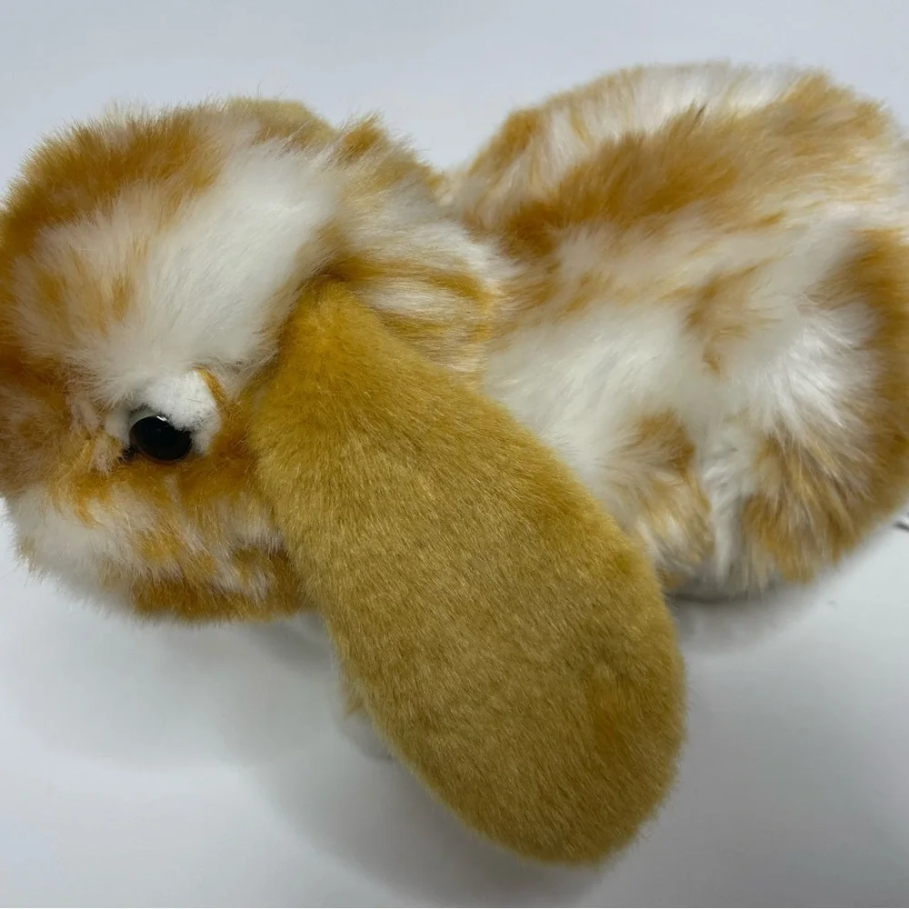 Teddy Hermann Plush Bunny 8” Rabbit Brown White Stuffed Animal Realistic Lovey